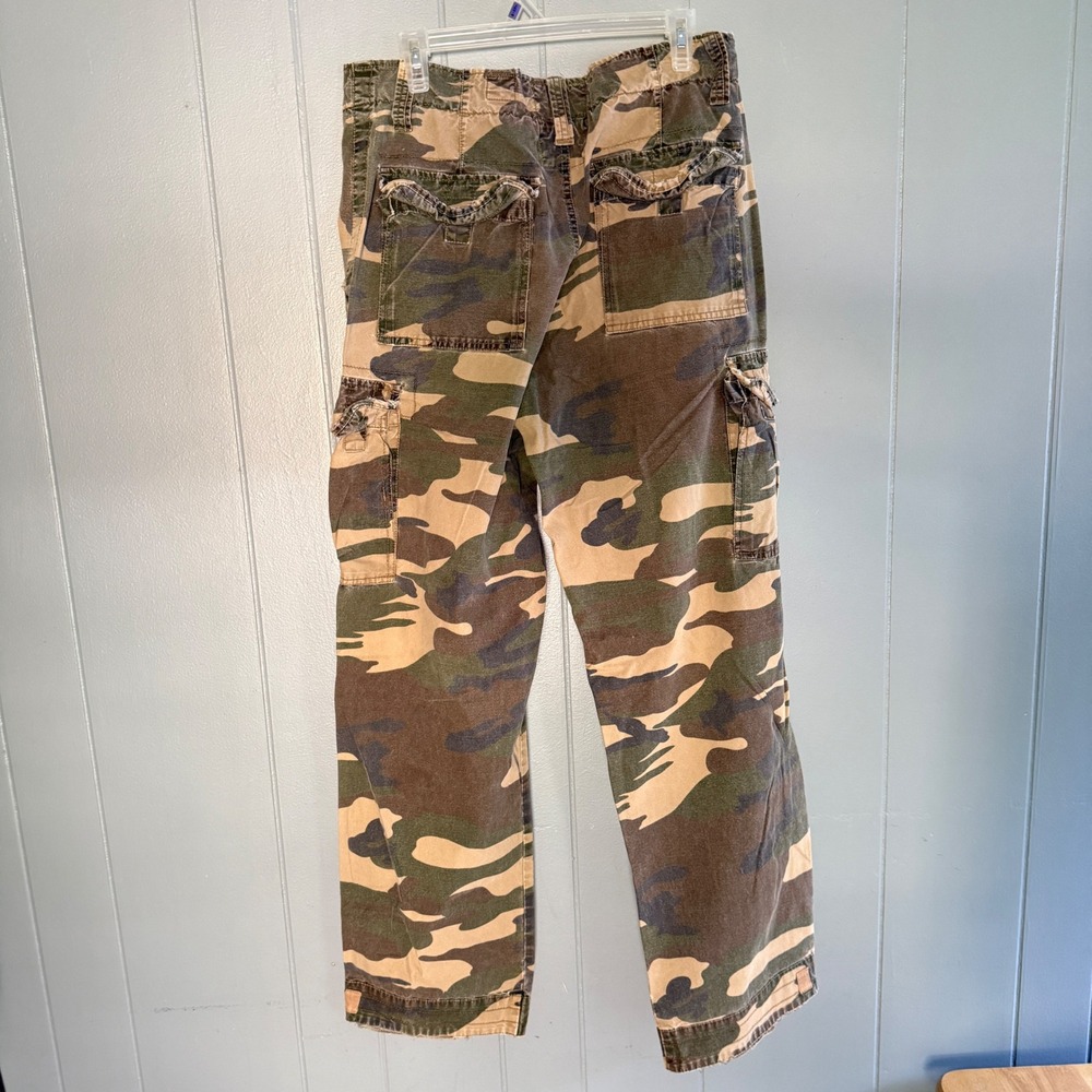 NoBo Woodland Camo Cargo Pants 34x34 Y2K Grunge Baggy Skater Vtg Camouflage - Picture 12 of 12